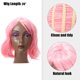 thumbnail image 3 of Peluca de cabello humano Unique Bargains 14' Rosa Rizado, 3 of 7