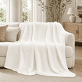 thumbnail image 7 of Unikome Knit Throw Blanket 50" x 60", Soft Lightweight Blanket for Couch, Sofa and Bed, Breathable All Season Decorative Throw, White, 7 of 7