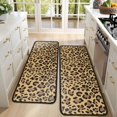 thumbnail image 4 of Kitchen Rugs Sets Of 2,Brown and Black Leopard Print Anti Fatigue Kitchen Mat Rugs Non Slip Washable,Decorative Kitchen Floor Mats for Kitchen,Sink,Laundry,17"x47"+17"x47", 4 of 5