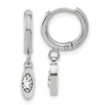 thumbnail image 4 of Auriga Fine Jewelry Stainless Steel Polished with Crystal Dangle Hoop Earrings for Women, 4 of 7
