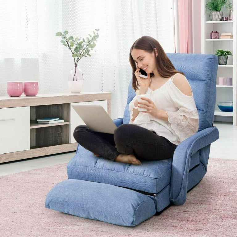 Folding floor massage chair lazy sofa with armrests pillow hotsell