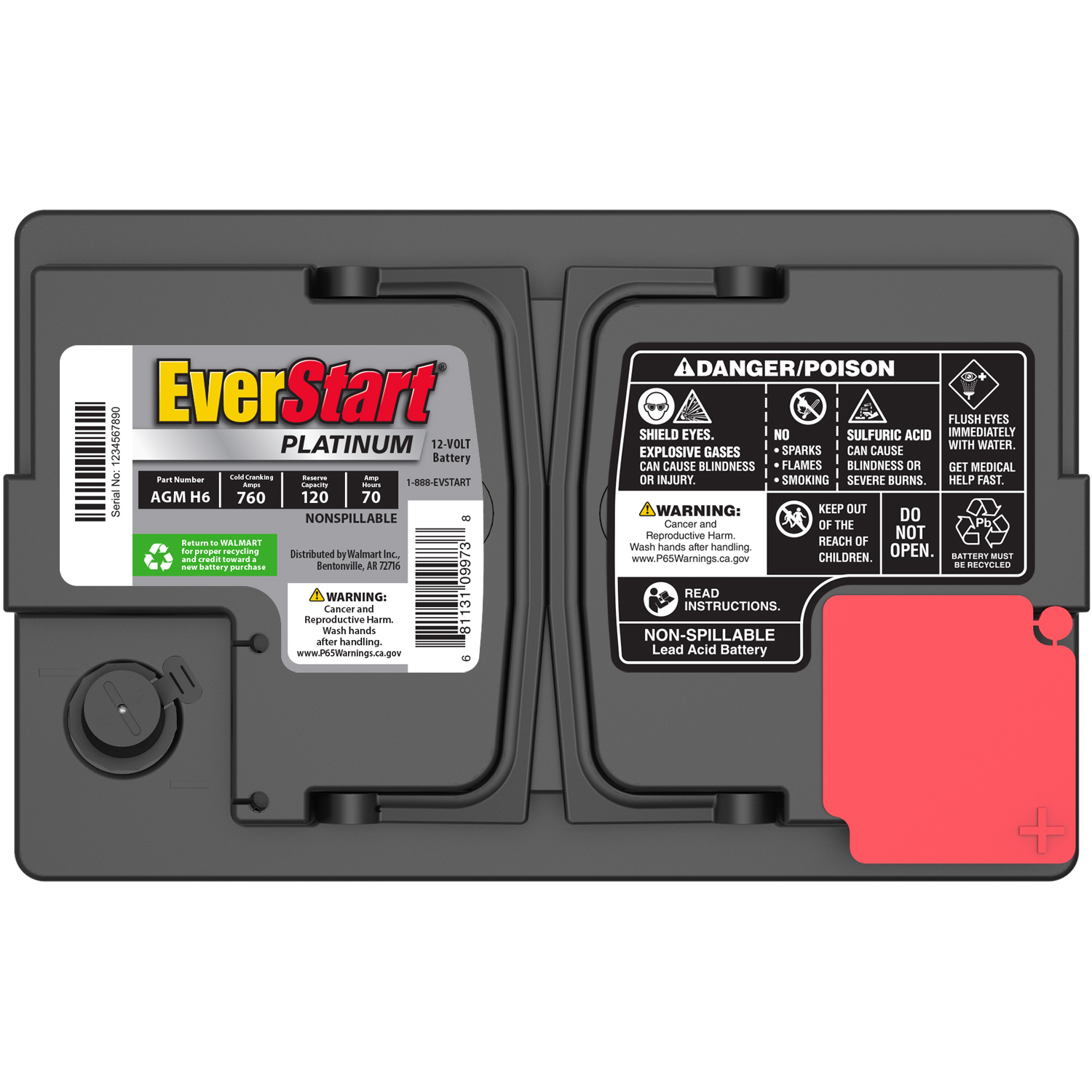 EverStart Platinum AGM Automotive Battery, Group H6 / LN3 / 48 12 Volt, 760 CCA - image 3 of 7