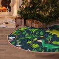 thumbnail image 6 of Daiia Dinosaurs and Flowers Drawing Merry Christmas Tree Skirt , Xmas Large Lace-up Tree Skirt, Santa Snowflakes Rustic Home Decorations New Year Party Farmhouse Decor-48", 6 of 7