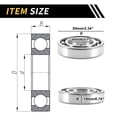 thumbnail image 4 of Unique Bargains Universal Deep Groove Ball Bearings Scooter Skateboard Wheel 45x85x19mm Lubricated Bearings Open Type Silver Tone 1 Pcs, 4 of 6