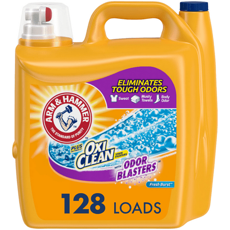 Arm & Hammer Plus OxiClean Odor Blasters Fresh Burst, 128 Loads Liquid Laundry Detergent, 224 Fl oz