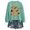 Light Green2, variant on Timeless Comfort Women's Hoodless Sweatshirt for Autumn and Winter with Bat Leisure and Halloween Ready Light Green3 M
