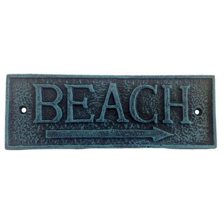 Seaworn Blue Cast Iron Beach Sign 9 Beach Living Beach