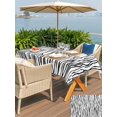 thumbnail image 5 of Outdoor Tablecloths with Umbrella Hole & Zipper, Black White Lines Rectangle Tablecloth 52x70 Inch, Retro Stripes Texture Minimalist Art Waterproof Table Cloth, Patio/Pool/Picnic Table Covers, 5 of 8