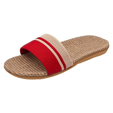 

Women Slippers Fashionable And Minimalist New Linen Lovers Lightweight Comfortable And Non Slip Beach Shoes In Summer Womens Support Slippers Womens Slippers with Soles And Back