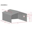 thumbnail image 4 of Arrow 20 x 24 x 9 ft Charcoal Steel Carport With 3 Wall Kit, 4 of 17