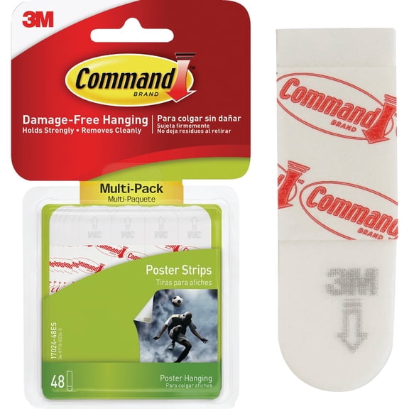 Poster Strips Value Pack, White, 48/pack