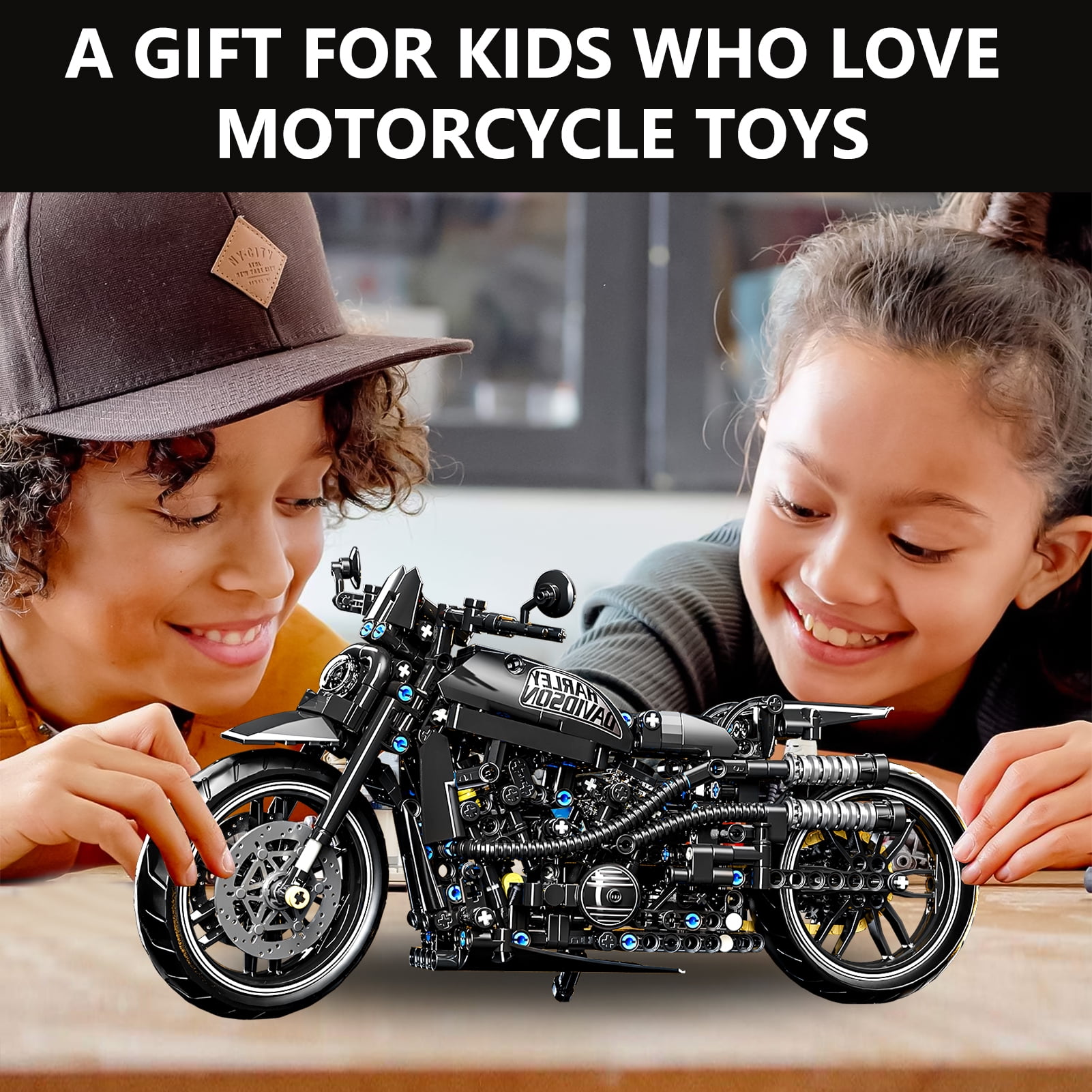 QOQ Motorcycle Building Block Toy Racing Roadster,1:8 Model Collectible Kits Motorcycle's Model Set and Technic for Boys & Adults (680 Pieces)