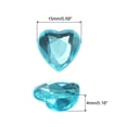 thumbnail image 2 of Unique Bargains 60 Pcs Acrylic Heart Rhinestone 15mm Flat Back Plastic Gems for Jewelry Making, Lake Blue, 2 of 5
