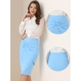 thumbnail image 2 of DARING DIVA Women's High Waist Pencil Work Bodycon Skirt S Light Blue, 2 of 6