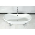 thumbnail image 4 of Aqua Eden VCTNDS7231NL1 72" Cast Iron Oval Double Slipper Clawfoot Tub (No Faucet Drillings), White/Polished Chrome, 4 of 12