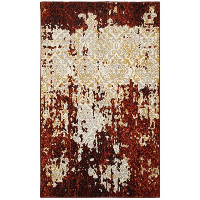LR Resources MATRI81159BYC7995 7 ft. 9 in. x 9 ft. 5 in. Matrix Rectangle Area Rug, Burgundy & Cream