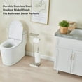 thumbnail image 6 of Toilet Paper Holder with Tray at The Top Heavy-Weighted Stainl Steel Base No Wobbly Freestanding Toilet Paper Rolls Stand Hold Extra 3 Paper Rolls On The Base Brushed Nickel, 6 of 9