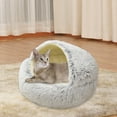 thumbnail image 3 of Mascota Perrera Cama relajante Nido redondo Peluche cálido Snooze 60cm Gris Yuyangstore felpa gatos perros cama, 3 of 8