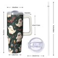 thumbnail image 2 of 30oz Halloween Tumbler with Straw and Lid Haunted Skull Pumpkin Travel Coffee Tumbler Cup with Handle for Trick or Treat Gifts, 2 of 5