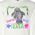 thumbnail image 4 of Inktastic Sanibel Island Florida Cute Swimming Manatee Long Sleeve T-Shirt, 4 of 5