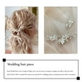 thumbnail image 4 of Bride Wedding Flower Hair Pins Bridal Pearl Hair Piece Crystal Hair Accessories for Women and Girls (Pack of 3) (Rose Gold), 4 of 4
