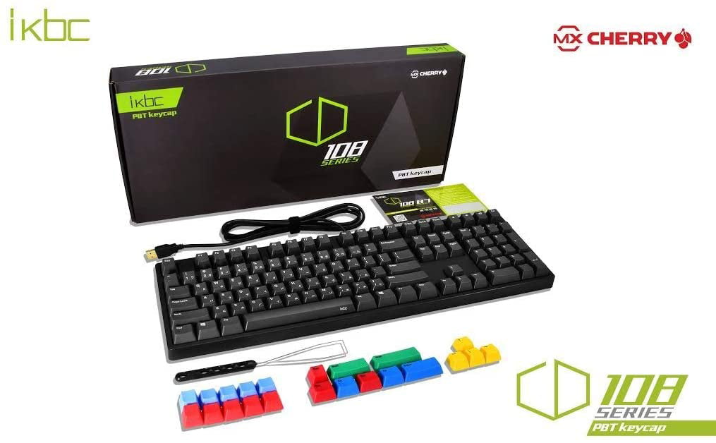 iKBC CD108 Mechanical Keyboard with Cherry MX Red Switch for Windows and Mac,  Full Size Wired Computer Keyboards with PBT OEM Profile Keycaps for Desktop  and Laptop (108-Key, Black Color, ANSI/US)