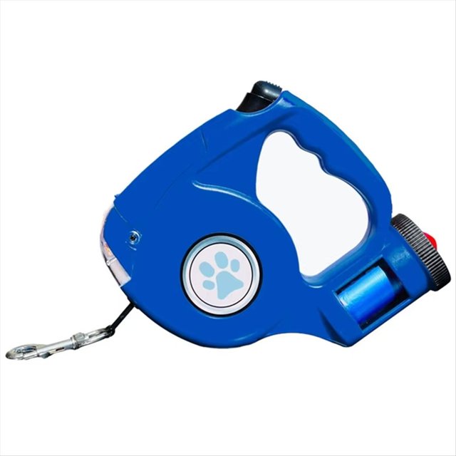 Correa para Mascotas de 4,5 M, Multifuncional, con Linterna LED, Extensible y Retráctil, Ideal para Pasear Al Aire Libre, Color Azul.