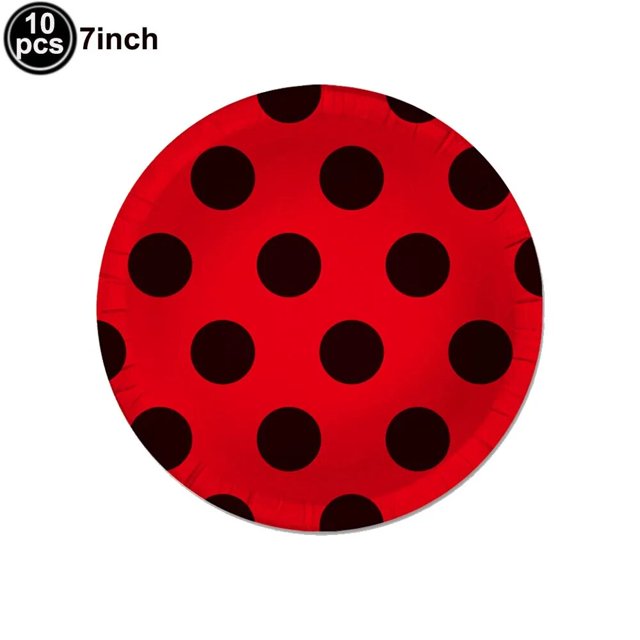 Bolsas rojas de plástico con lunares negros para niños, bolsas de dulces, bolsas de celofán para regalo de fiesta temática de mariquita, suministros para fiesta de cumpleaños