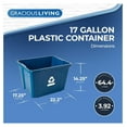 thumbnail image 2 of Blue Trash Can 17 Gallon, Curbside Recycling Bin - Plastic Home Garbage Container with Handles, 2 of 9