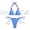 Dark Blue, variant on Staron Women's Bikini Set High Waisted Triangle Top Tied Side Swimwear with Removable Padded Bra Two Piece Swimsuit, Light Blue S
