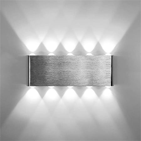 

KAWELL 10W Modern Wall Sconce LED Wall Light Up Down Indoor LED Wall Lamp Aluminum for Bedroom Living Room Bedside Stairs Hallway Corridor 6000K