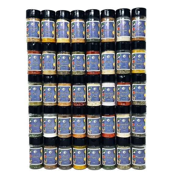 June Moon Spice Company's Ultimate Pantry Seasoning, Herb, Spice and Salt Set | 40 Count | 3.5 fl. oz. Jars