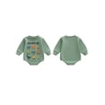 thumbnail image 2 of BemeyourBBs Infant Baby Boy God Says I Am Dinosaur Outfit Bubble Rompers Sweatshirt Long Sleeve Crew Neck Cute Fall Winter Spring Jumpsuit Christian Baby Clothes, 2 of 9