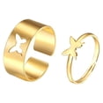 thumbnail image 2 of Paquete de 5 anillos para parejas Strade Fareast Limited Mariposa plateada, 2 of 4