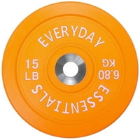 Deals on BalanceFrom Color Coded Olympic Bumper Plate Weight Plate 15lbs