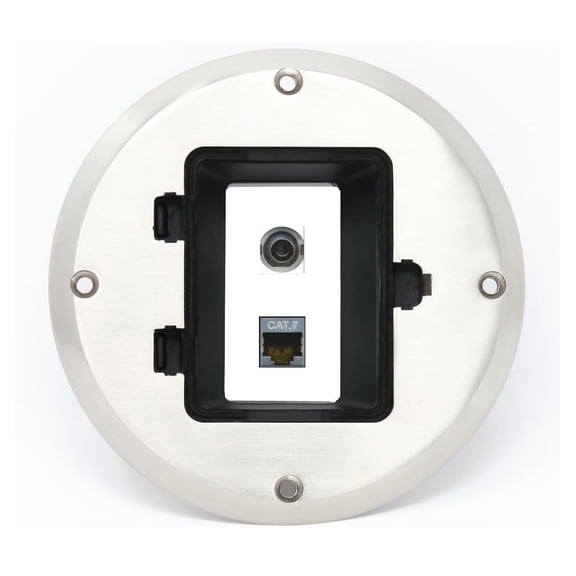 RiteAV 3.5mm CAT7 Floor Box [Stainless Steel]