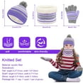 thumbnail image 3 of TAGVO 3 in 1 Warm Beanie Hat Scarf Gloves Set for Kids, Winter Thicken Fleece Thermal Knit Hat Scarf Gloves Set,for Kids children Boys Girls, Aged 3-6, Winter Accessories Sets, 3 of 7