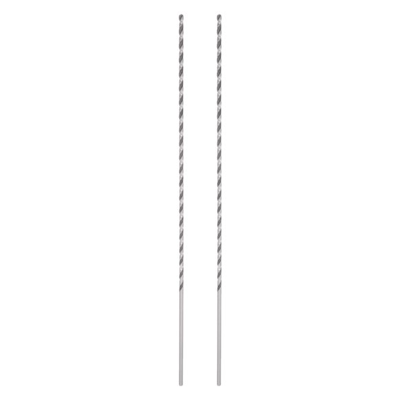 Unique Bargains 2pack 6542 Haute Vitesse en Acier 3mm Foret de Torsion, 250mm Longueur Tige Étendue Noir Oxyde Foret au Sol