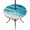 Teal Green, variant on Round Outdoor Tablecloth with Umbrella Hole and Zipper, Teal Blue Beach Coastal Tablecloth with Elastic Waterproof, Summer Nautical Seaside Ocean Ombre Patio Table Covers for 55" - 60" Pool Tables