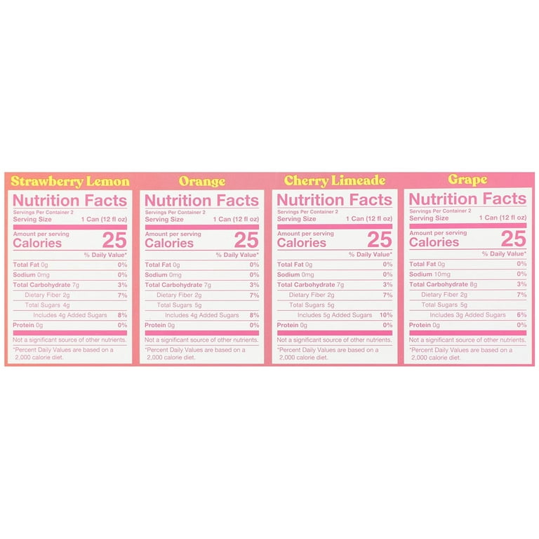 Poppi Prebiotic Soda Variety Pack (Strawberry Lemon, Orange, Cherry Limeade, Grape) 12 Count