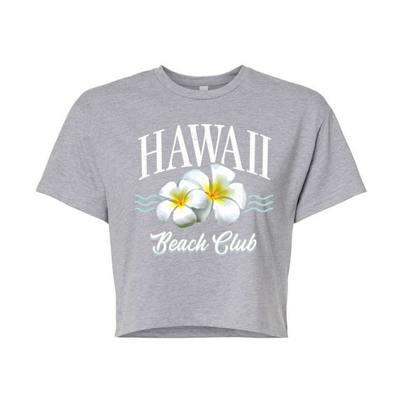 Instant Message - Hawaii Beach Club - Juniors Cropped Graphic T-Shirt