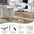 thumbnail image 4 of Bar Stools Set of 4, PU Leather Adjustable Swivel Bar Chairs for Kitchen Counter Island, Modern Armless Shell-Shaped Counter Height Stools for Dining Room Café Pub (White), 4 of 14