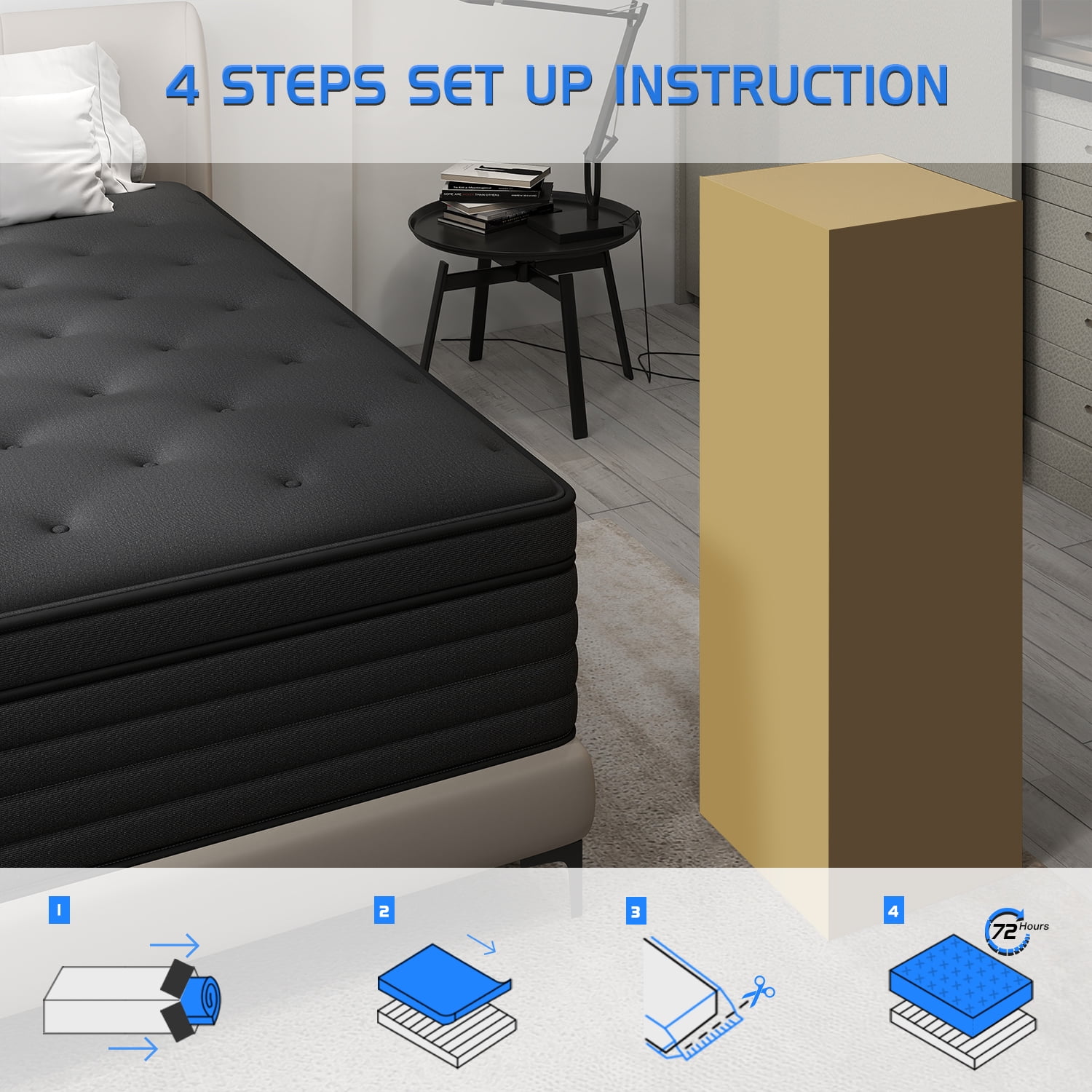 12 Inch Twin Size Medium Firm Hybrid Mattress Thickness Bed In A Box