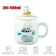 thumbnail image 5 of Taza de cerámica de 350ml, cuchara con forma de corazón para niña, taza con tapa, taza de café creativa para desayuno en el hogar de gran capacidad con dibujos animados, 5 of 5
