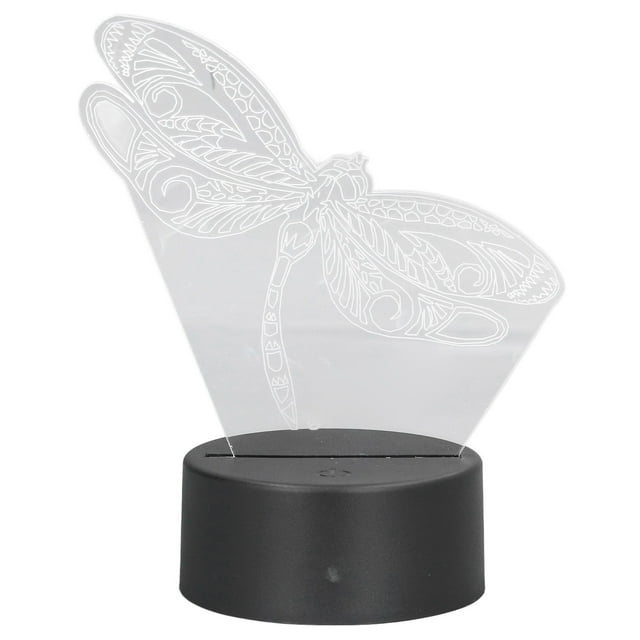 Ccdes Dragonfly Pattern 3D Light 7 Color Changing LED Night Light USB Battery Powered 3D Decorative Lamp For Bedroom,Beside Lamp,LED Night Light