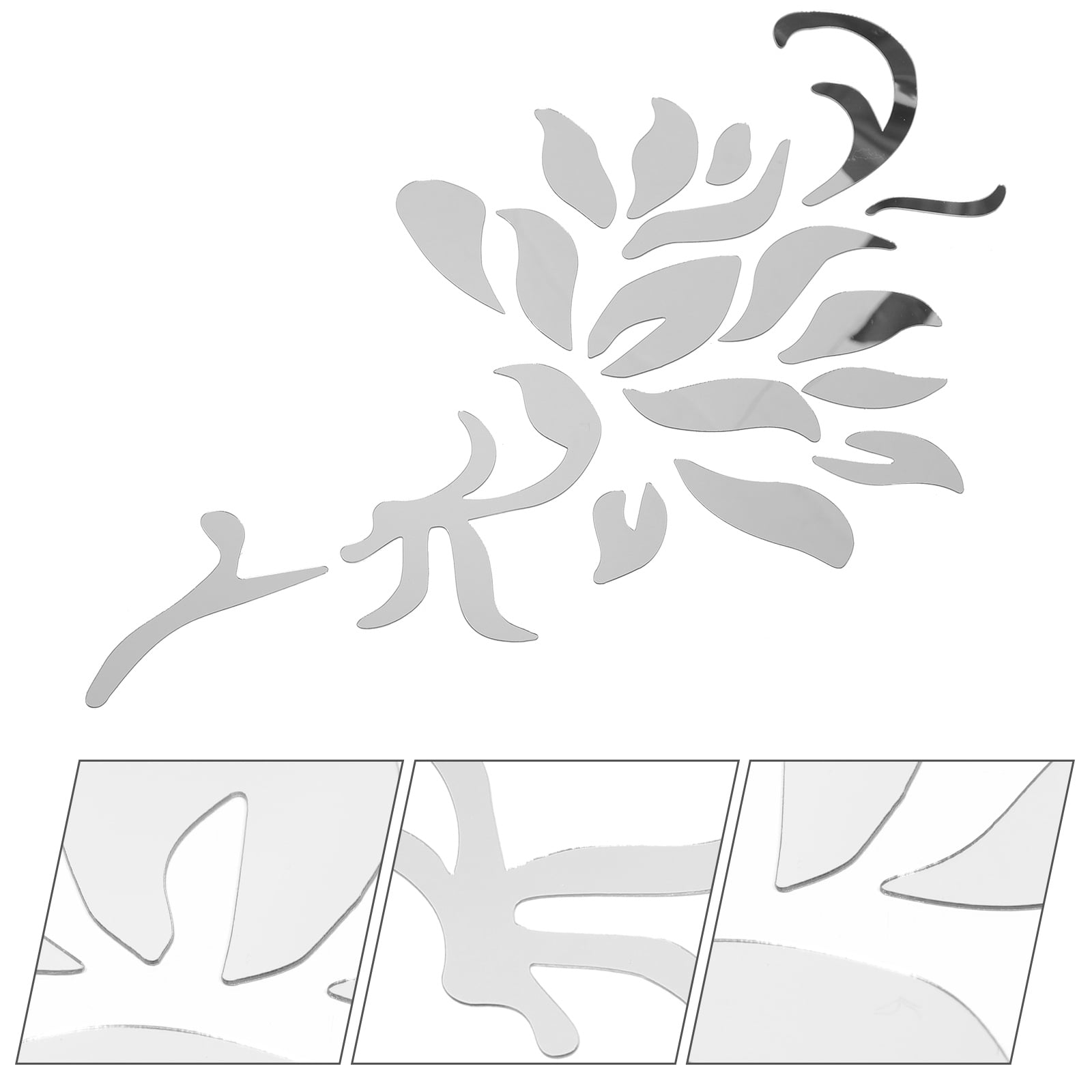 Sticky mirrors for wall Flower Wall Decals DIY Wall Decorative Wall