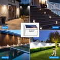 thumbnail image 3 of PEASUR Solar Powered Lights Outdoor Motion Sensor, 2 Pack 140 LED Fence Light Waterproof, White Frame Security Wall Lighting for Outside Deck Yard Patio House Step, 3 of 9