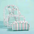 thumbnail image 3 of 3PCS Transparente PVC Mochila Set, Impermeable Jelly Rosa Daypack, Preppy Back To School & Travel Bag, Estuche Para Lápices, Bolsa De Mano, 3 of 4