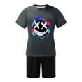 thumbnail image 3 of toraway Mens Suits Regular Fit Separates Men's Casual Short Sleeved Round Neck Short Sleeved Summer Fun Smil Ing Expression Short Sleeved T Shirt Set M, 3 of 4