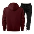 thumbnail image 3 of CCRFTGI Sweatsuits Men 2 Piece Set Vintage Sports Sweatshirt and Joggers Set Fall Fashion 2 Piece Set for Men with Pockets Wine XL, 3 of 4